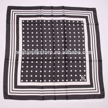 2014 latest 100% silk black polka dot scarf